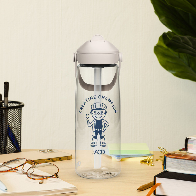 Flip straw water bottle